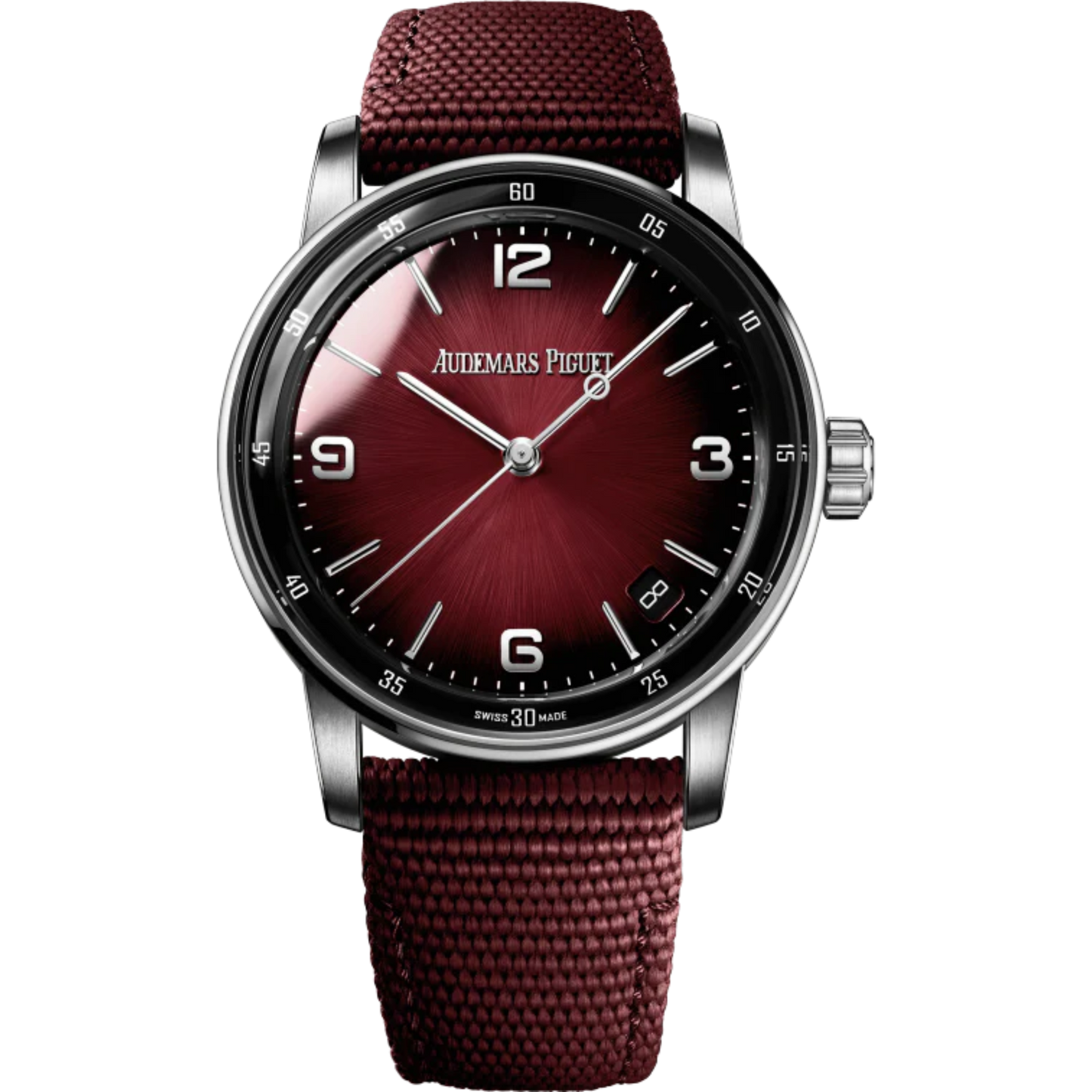 Code 11.59 by Audemars Piguet 41mm Burgundy Rubber Strap Smoked Lacquered Burgundy Dial 18-carat White Gold Case