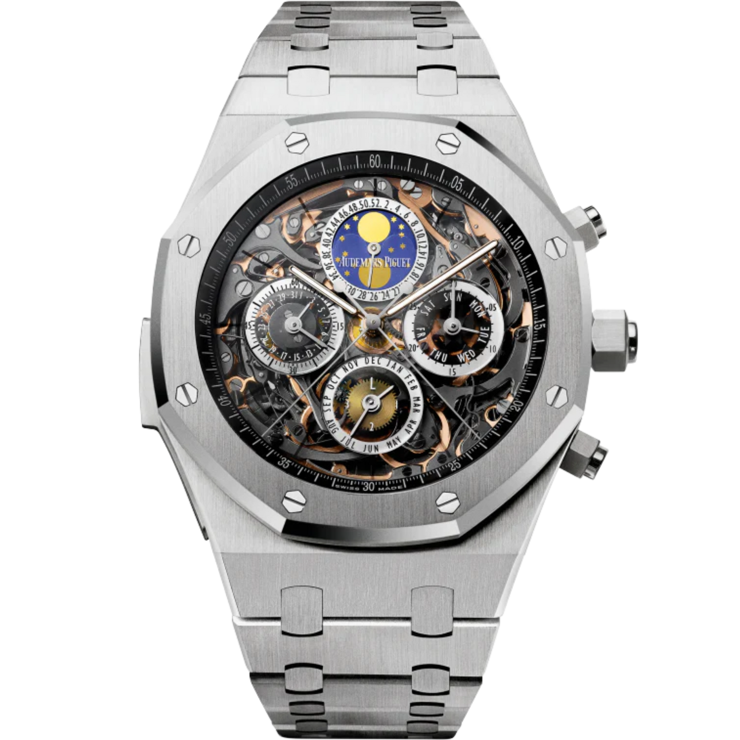 Royal Oak Openworked Grande Complication 44MM Titanium Bracelet Sapphire Dial Titanium Case With Steel Bezel