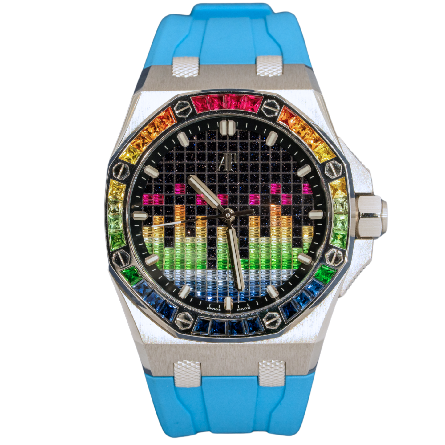 Audemars Piguet Ref. 15601BC.YY.D343CA.01 43MM White Gold Full Rainbow Factory Set Music Edition Offshore
