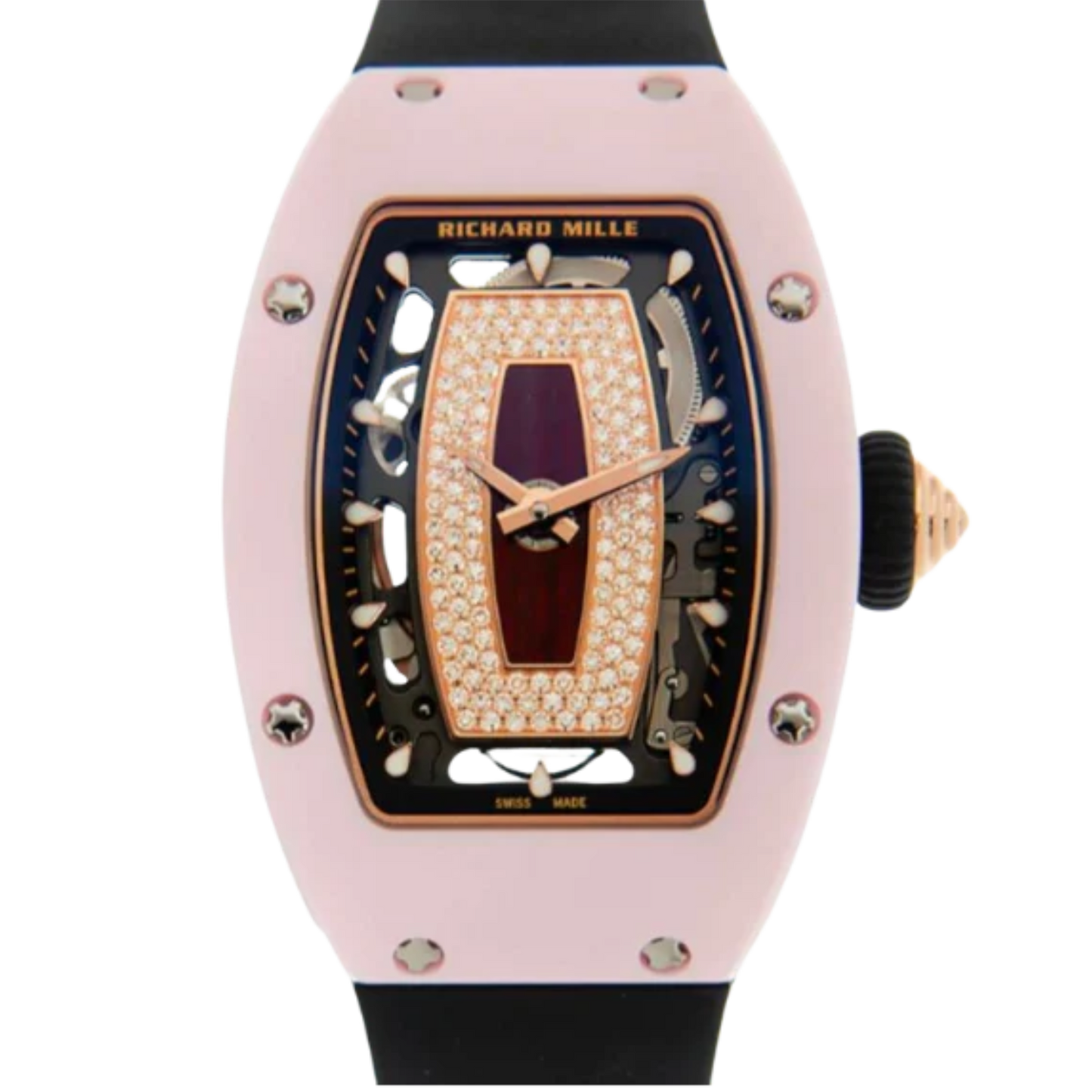 RM07 Pink Ceramic Black Jasper Factory Diamond Dial
