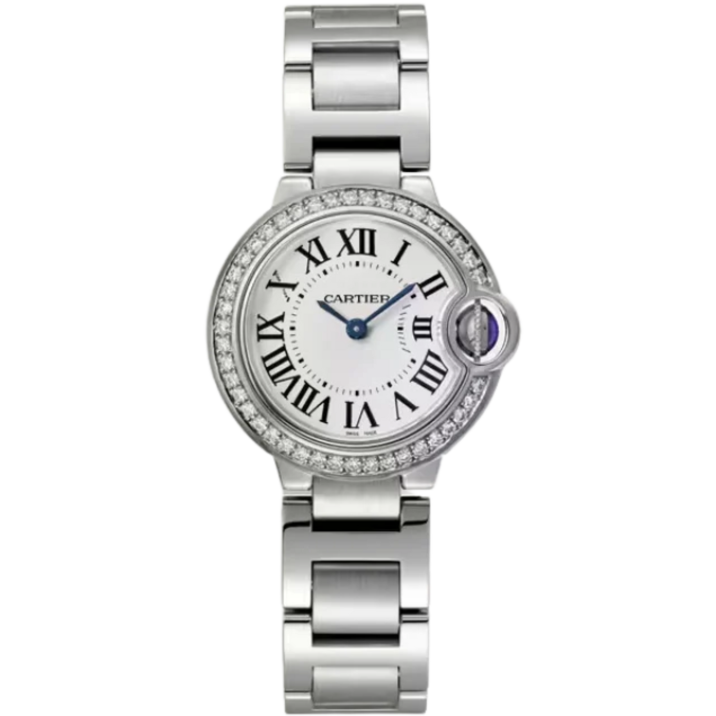 BALLON BLEU DE CARTIER 28 MM STAINLESS STEEL WITH OPALINE DIAL
