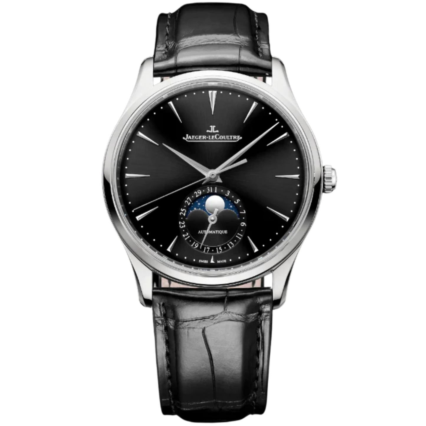 MASTER ULTRA THIN MOON 39 MM STAINLESS STEEL WITH BLACK SUNRAY BRUSH DIAL