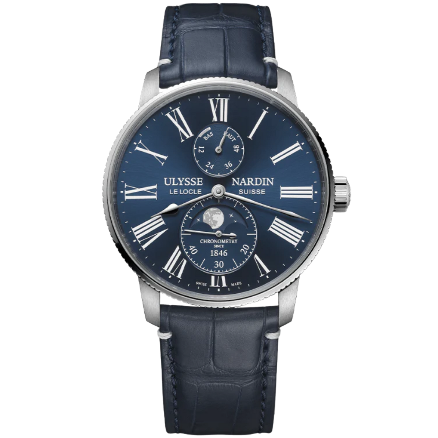 MARINE TORPILLEUR MOONPHASE 42 MM STAINLESS STEEL WITH BLUE DIAL