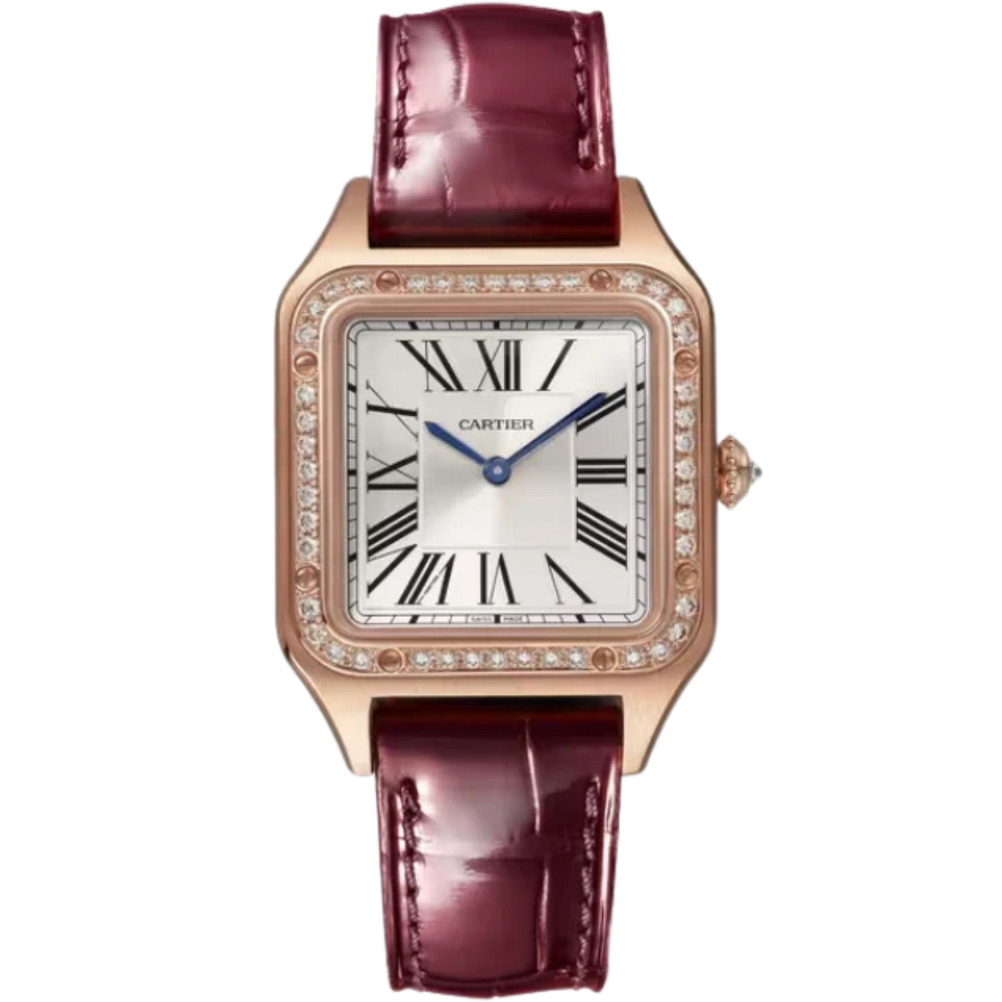 SANTOS 38 MM DUMONT SILVER 18K ROSE GOLD