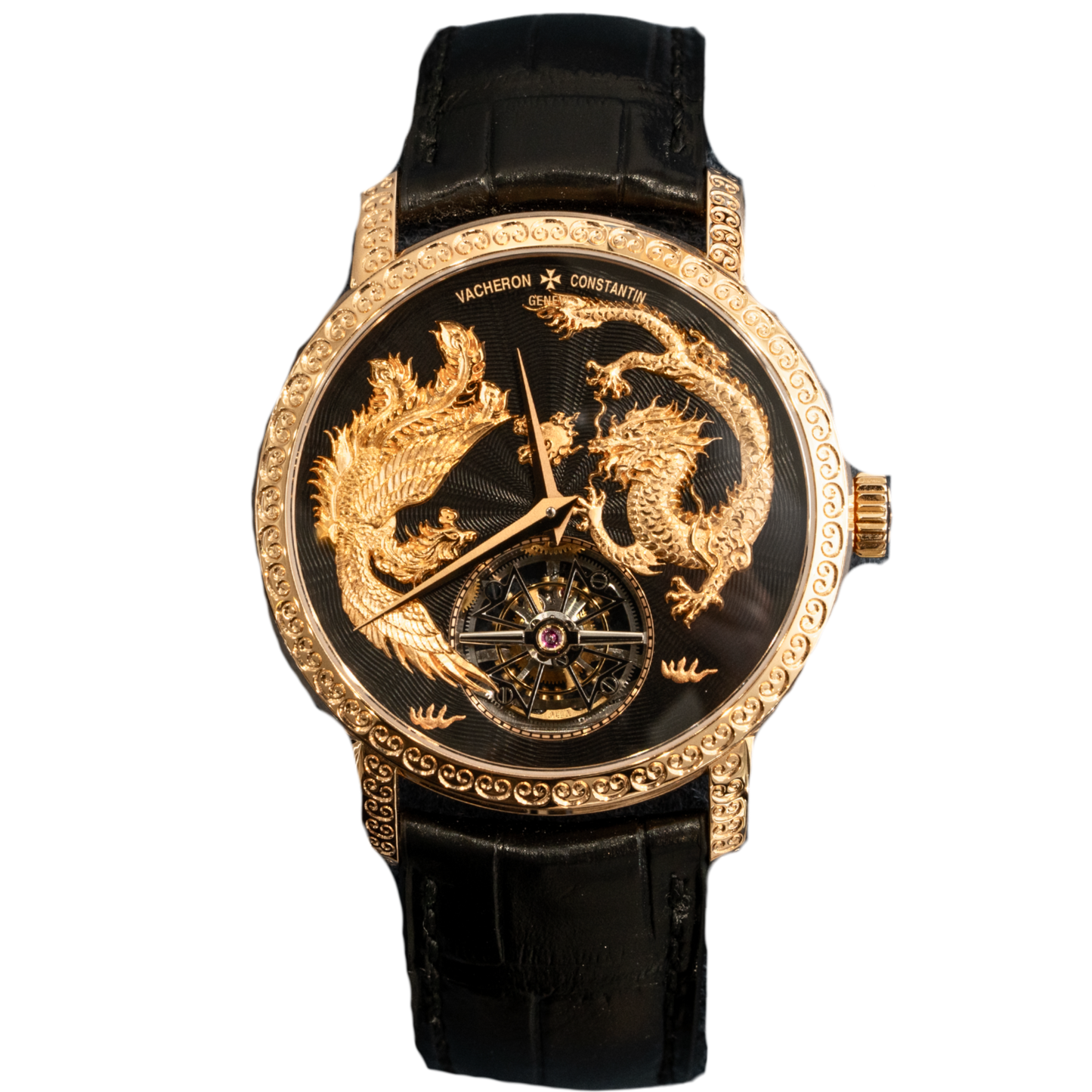 Vacheron Constantin Ref. 6040T/000R-B961 41MM Rose Gold Traditionelle Tourbillon Black Phoenix/Dragon Dial