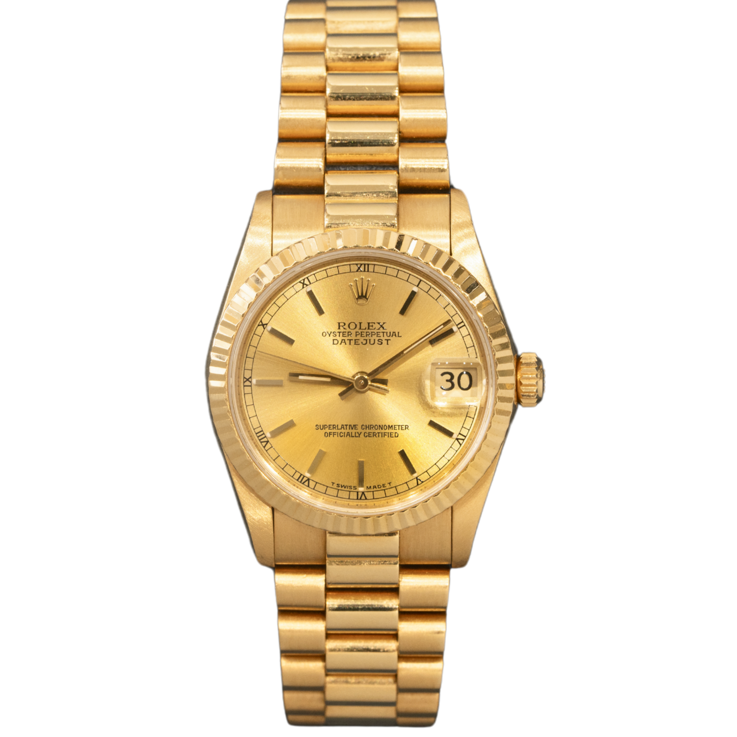 Rolex Ref. 68278 Ladies 31MM President Champagne Stick Dial