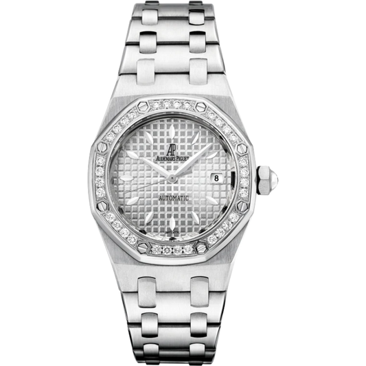 Royal Oak Selfwinding 33MM Stainless Steel Bracelet Silver-Toned Dial With Grande Tapisserie Pattern Stainless Steel Case Bezel Set With Brilliant-Cut Diamonds