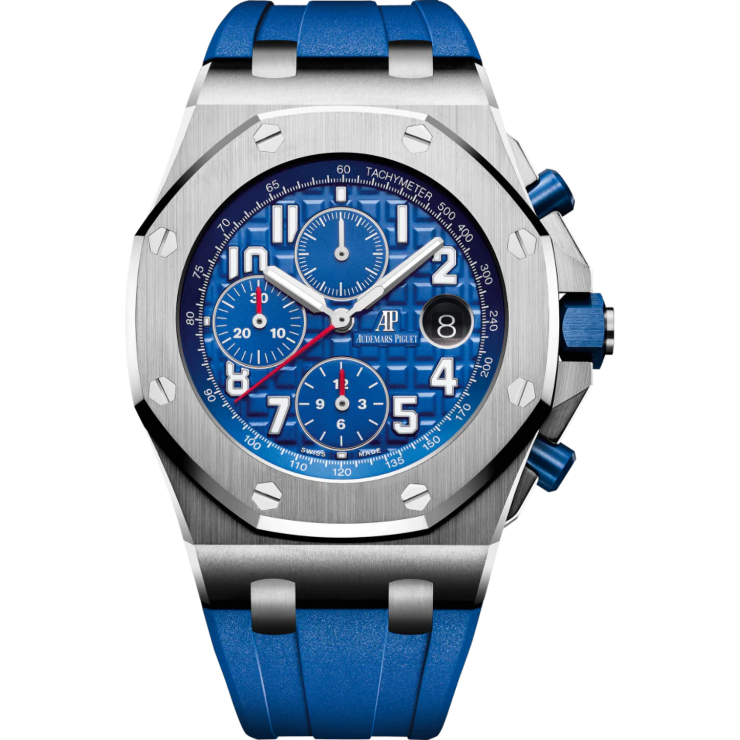 Royal Oak Offshore Selfwinding Chronograph 42MM Blue Rubber Strap Blue Dial With Méga Tapisserie Pattern Stainless Steel Case