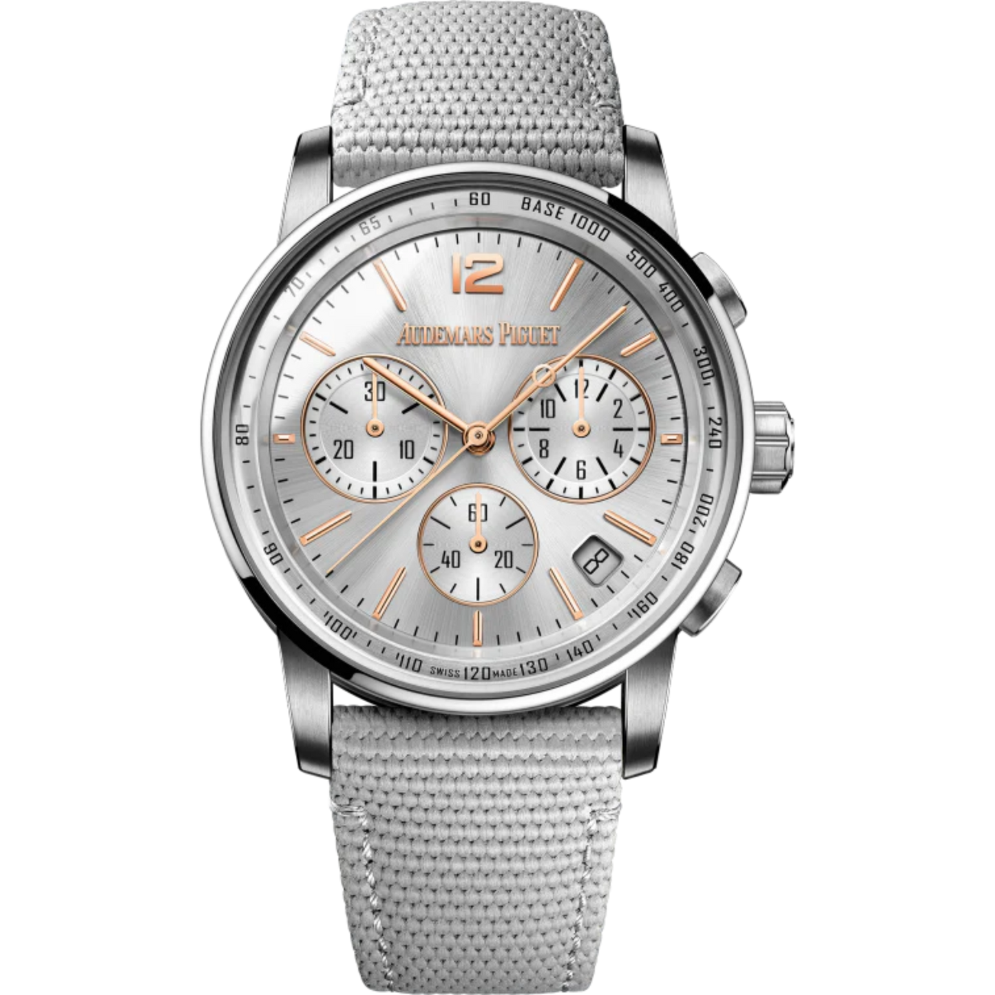 Code 11.59 by Audemars Piguet 41mm Grey Rubber-Coated Strap Grey Lacquered Dial White Gold Bezel