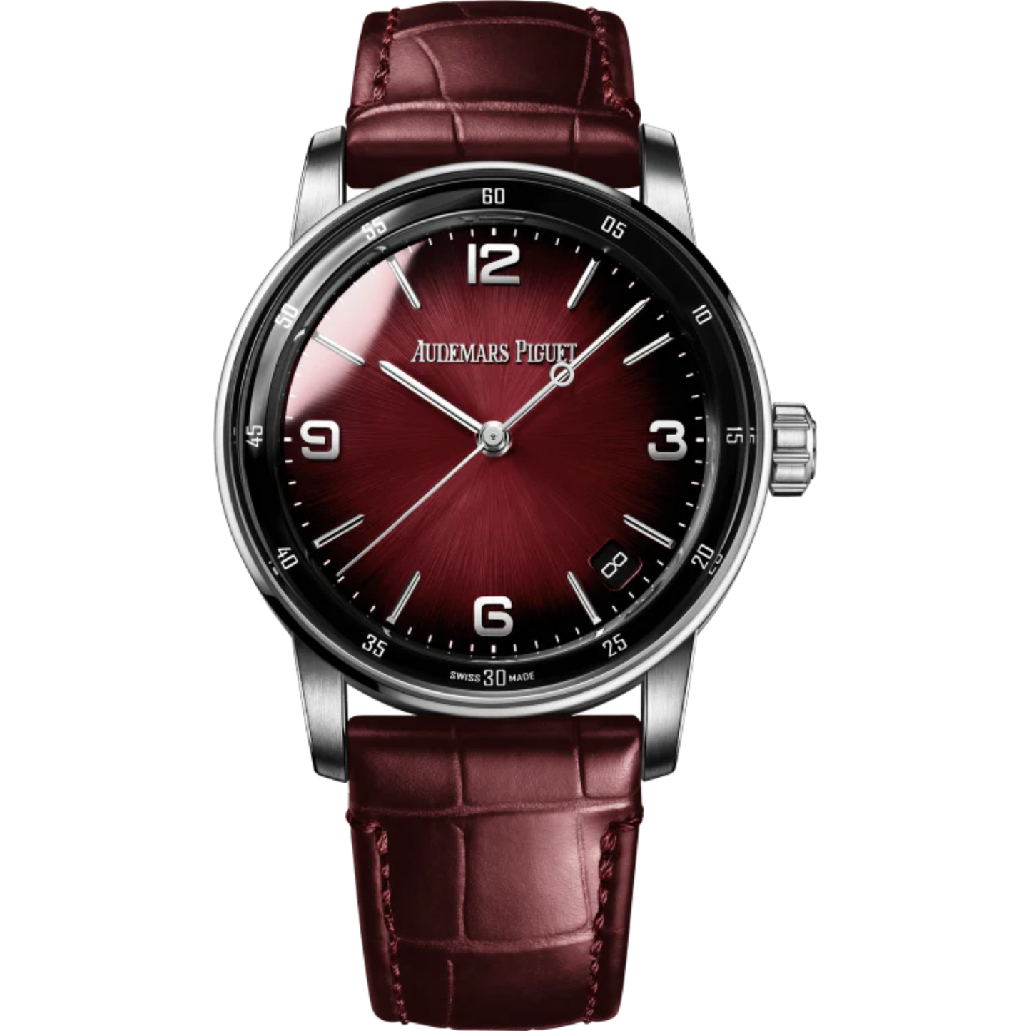 Code 11.59 by Audemars Piguet 41mm Burgundy Alligator Strap Smoked Lacquered Burgundy Dial 18-Carat White Gold Case