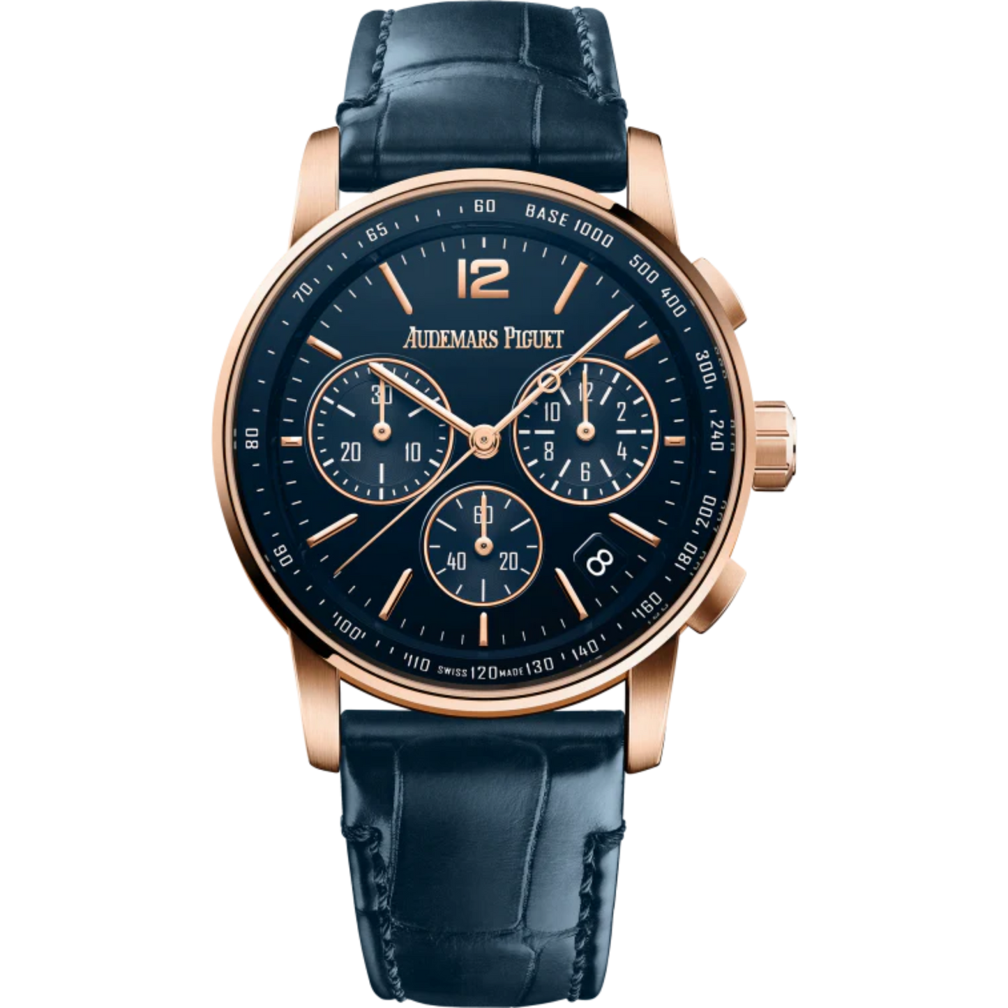Code 11.59 by Audemars Piguet 41mm Blue Alligator Strap Lacquered Blue Dial 18-carat Pink Gold Case