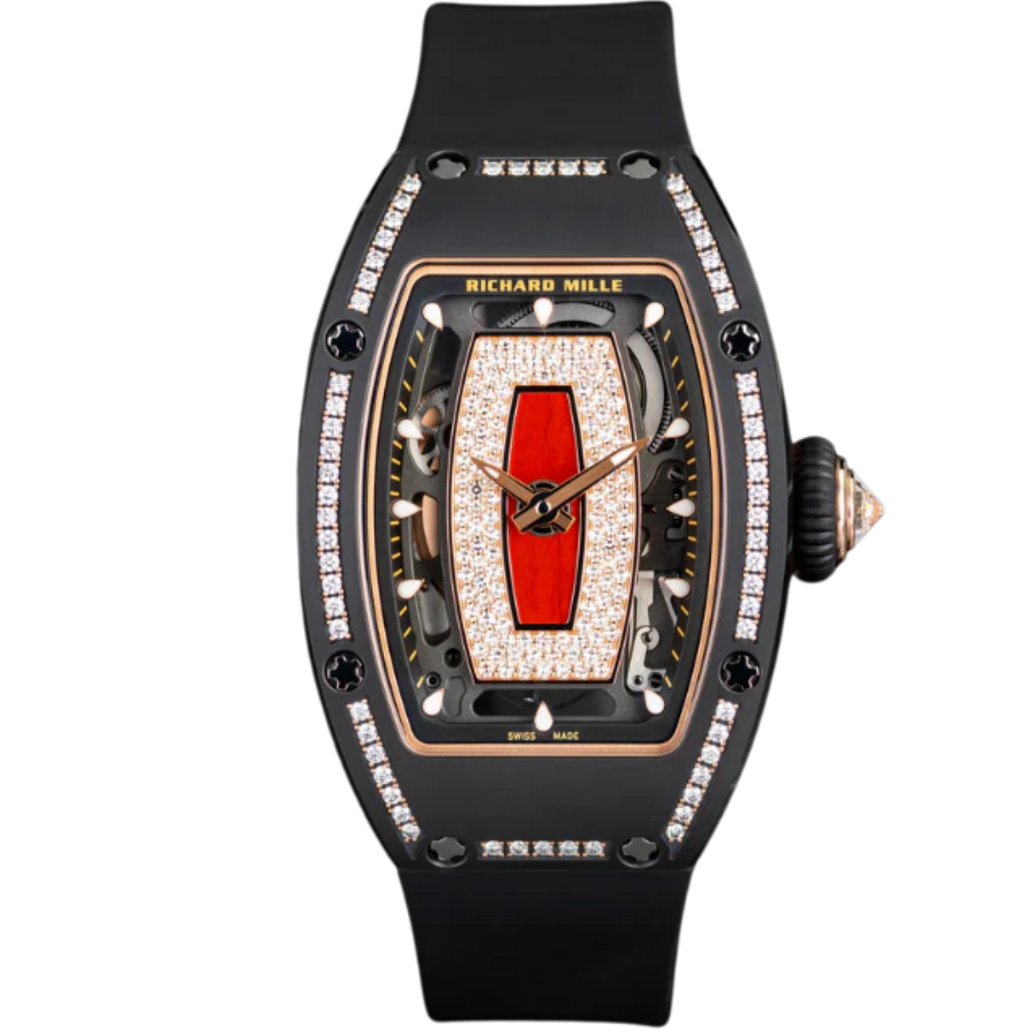 Richard Mille RM07 Black Ceramic Jasper Single Row Diamonds