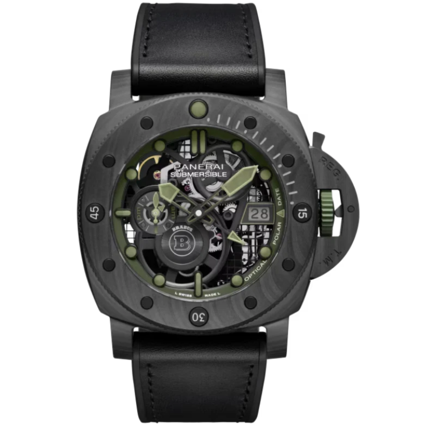 SUBMERSIBLE S BRABUS PAM01283 47 MM CARBOTECH™ WITH BLACK DIAL