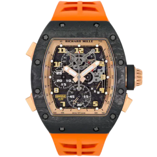 RM 004-V3 Split-Seconds Chronograph Asia Edition Orange Strap Carbon-Fiber Case