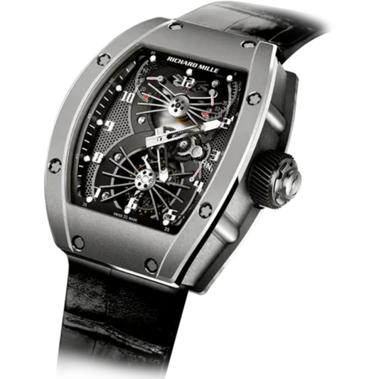 RM 021 Tourbillon Aerodyne Leather Strap Titanium Case