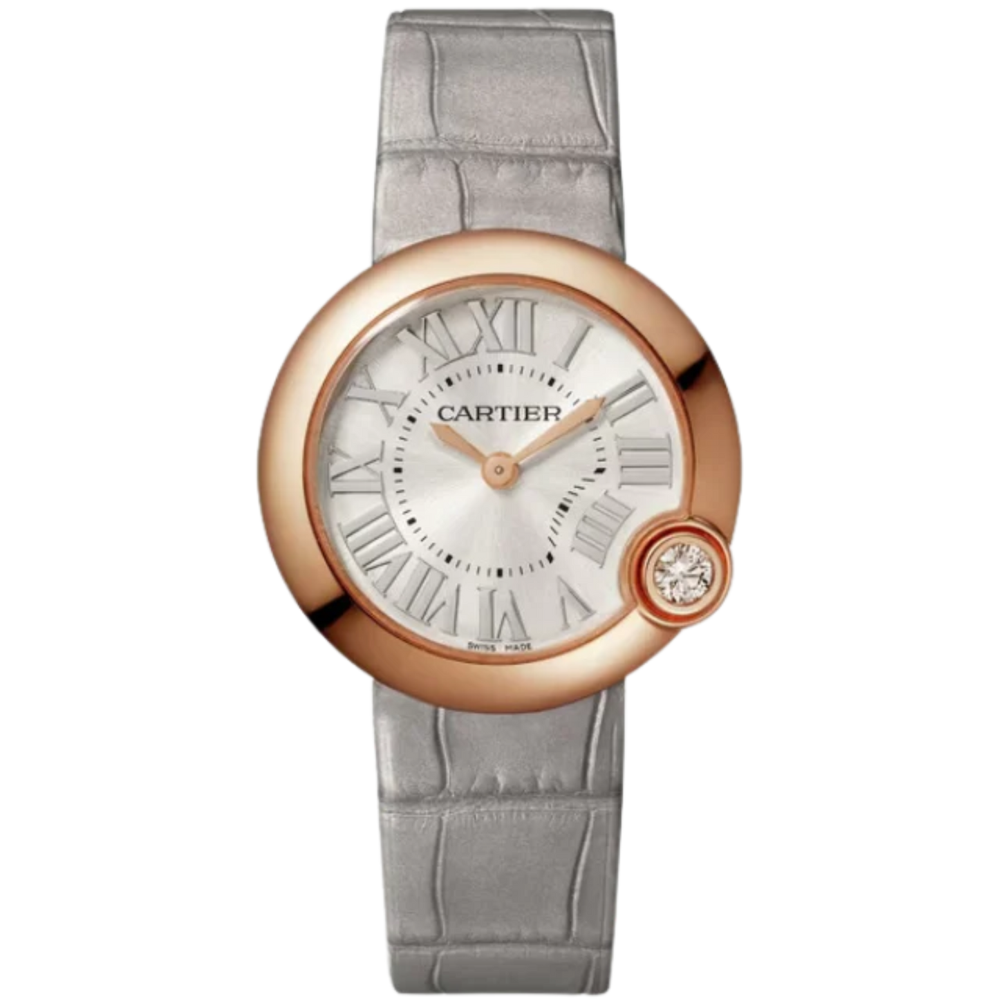BALLON BLEU DE CARTIER 30 MM ROSE GOLD WITH SILVER SUNRAY BRUSHED DIAL