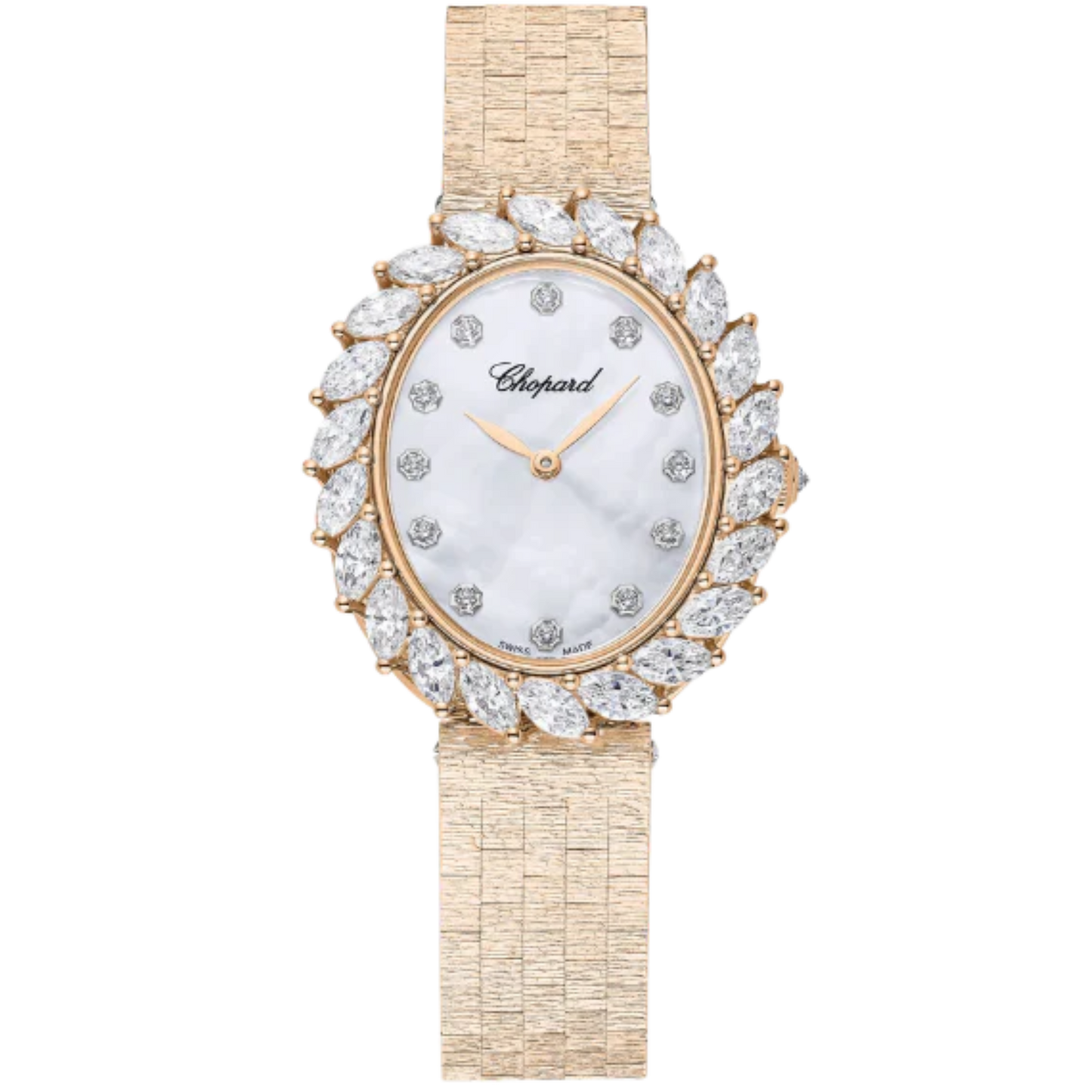 L'HEURE DU DIAMANT 35 MM ETHICAL ROSE GOLD WITH MOTHER OF PEARL DIAL