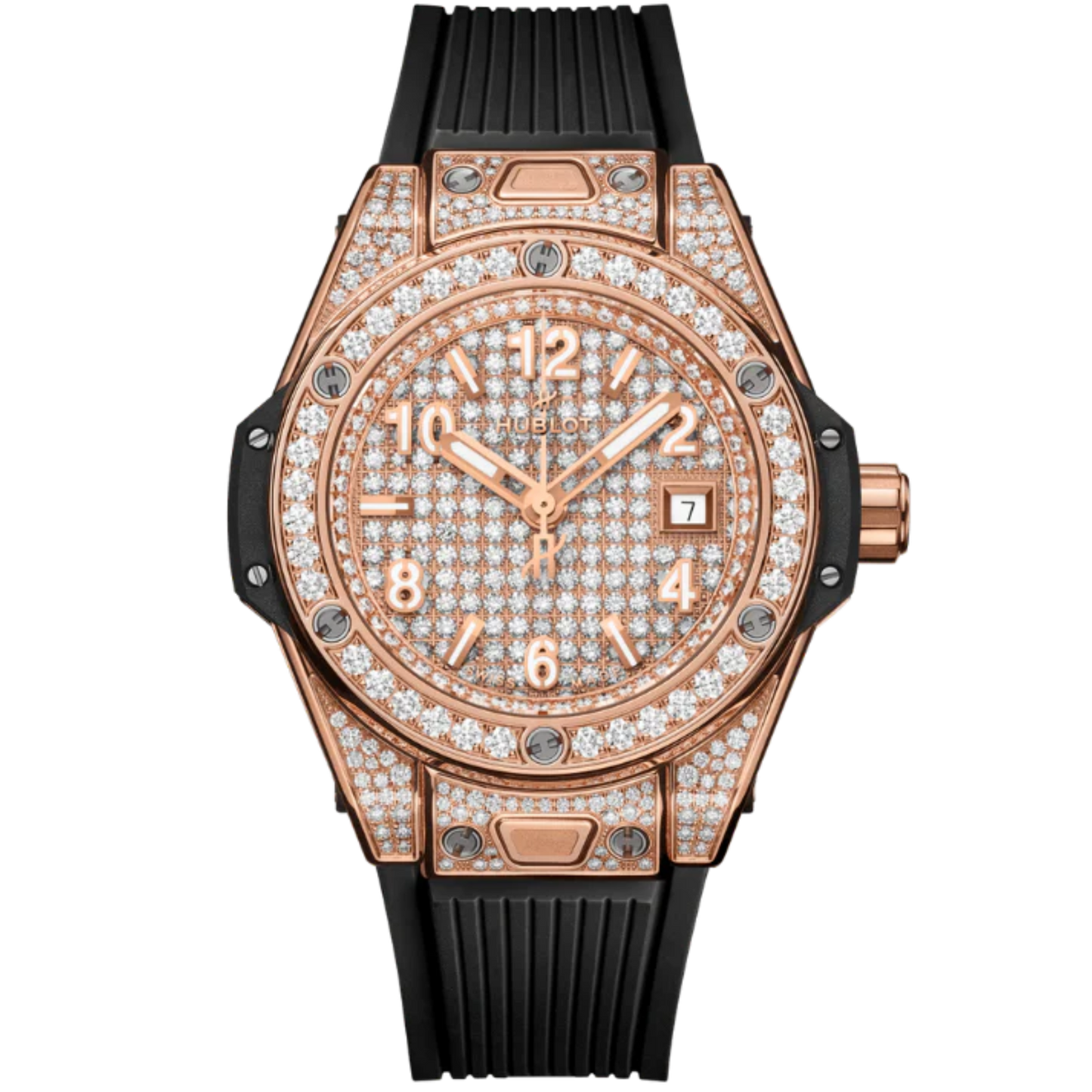 Big Bang 33mm ONE CLICK KING GOLD FULL PAVÉ