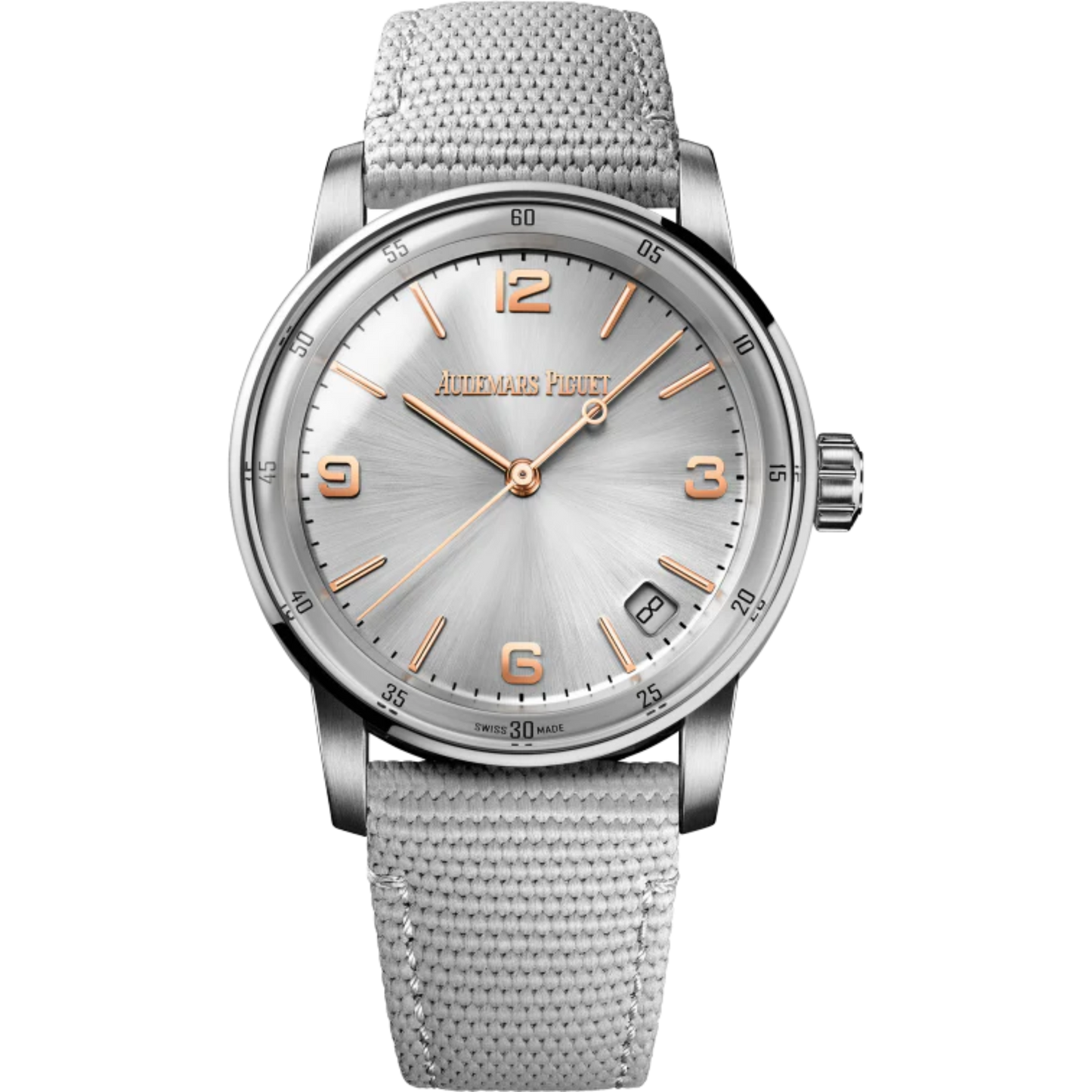 Code 11.59 by Audemars Piguet 41mm Grey Rubber-Coated Strap Grey Lacquered Dial White Gold Bezel