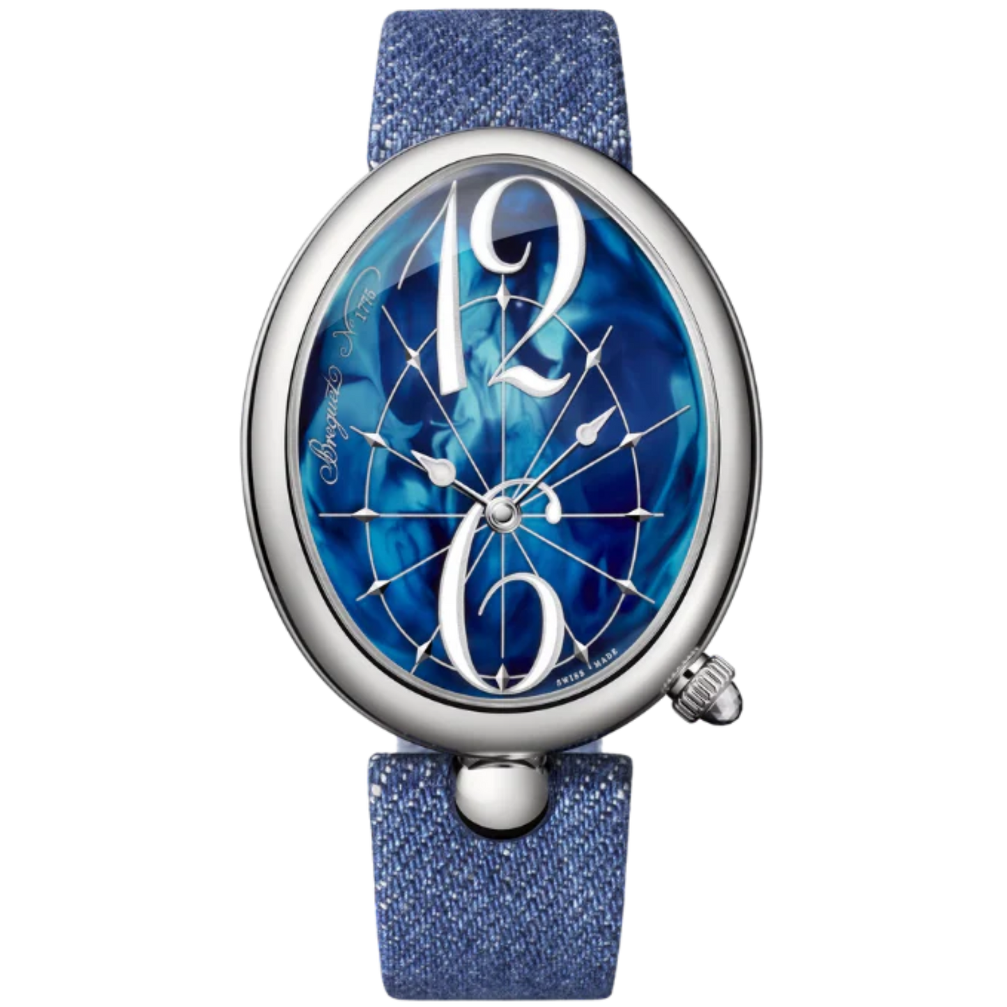 REINE DE NAPLES 8967 43 MM STAINLESS STEEL WITH BLUE MOTHER OF PEARL DIAL