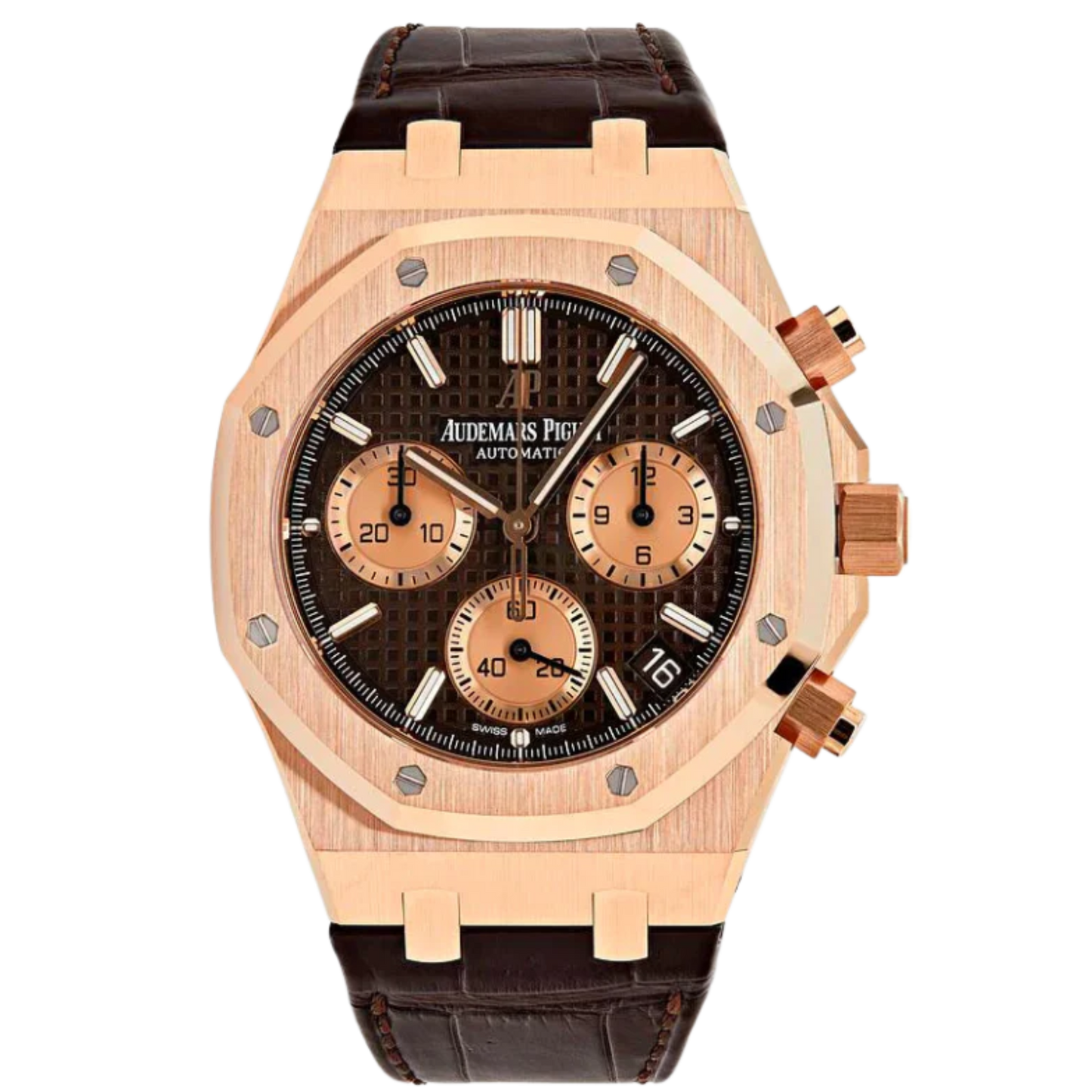 26239OR.OO.D821CR.01 41MM Rose Gold26620IO.OO.D077CA.01 Black Panther AP Concept Full Set Complete with Box and Papers Brown Dial Royal Oak on Leather Converted TO Rose Gold Chrono Blue Dial