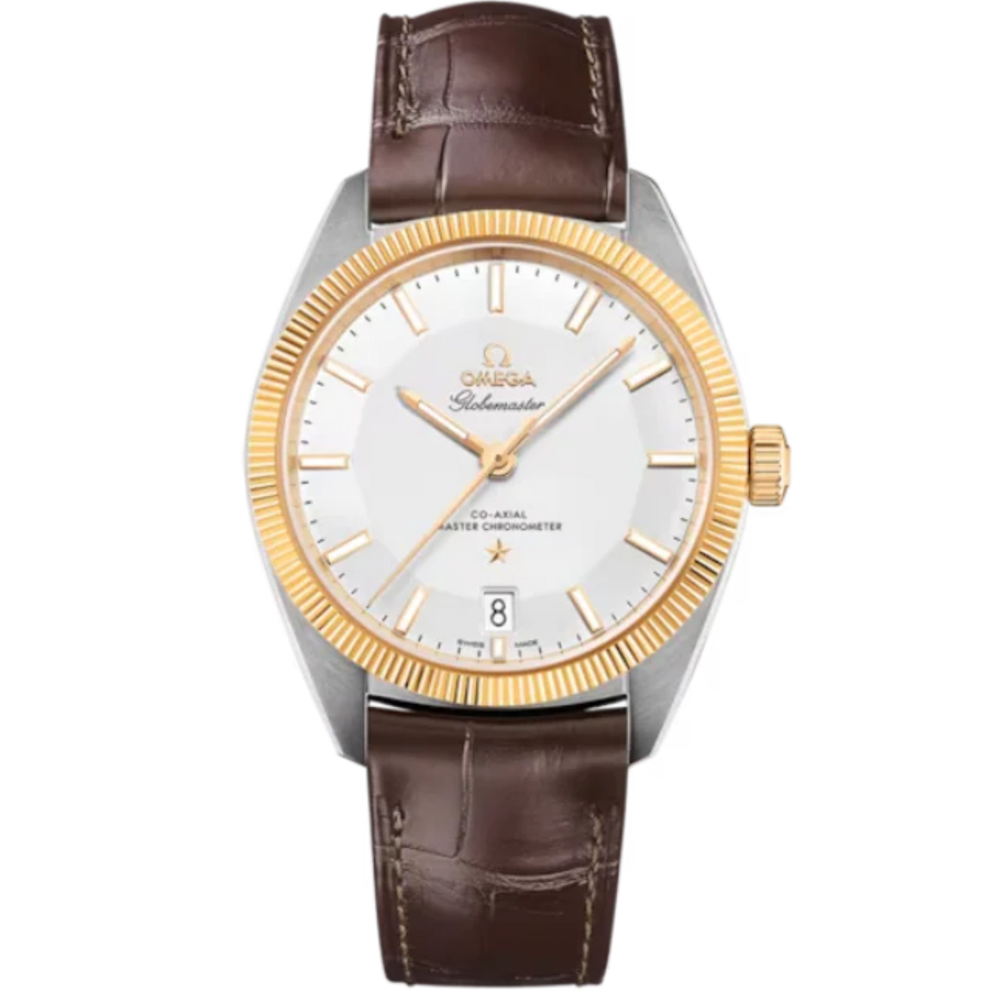 CONSTELLATION GLOBEMASTER 39 MM STAINLESS STEEL - YELLOW GOLD WITH SILVER DIAL