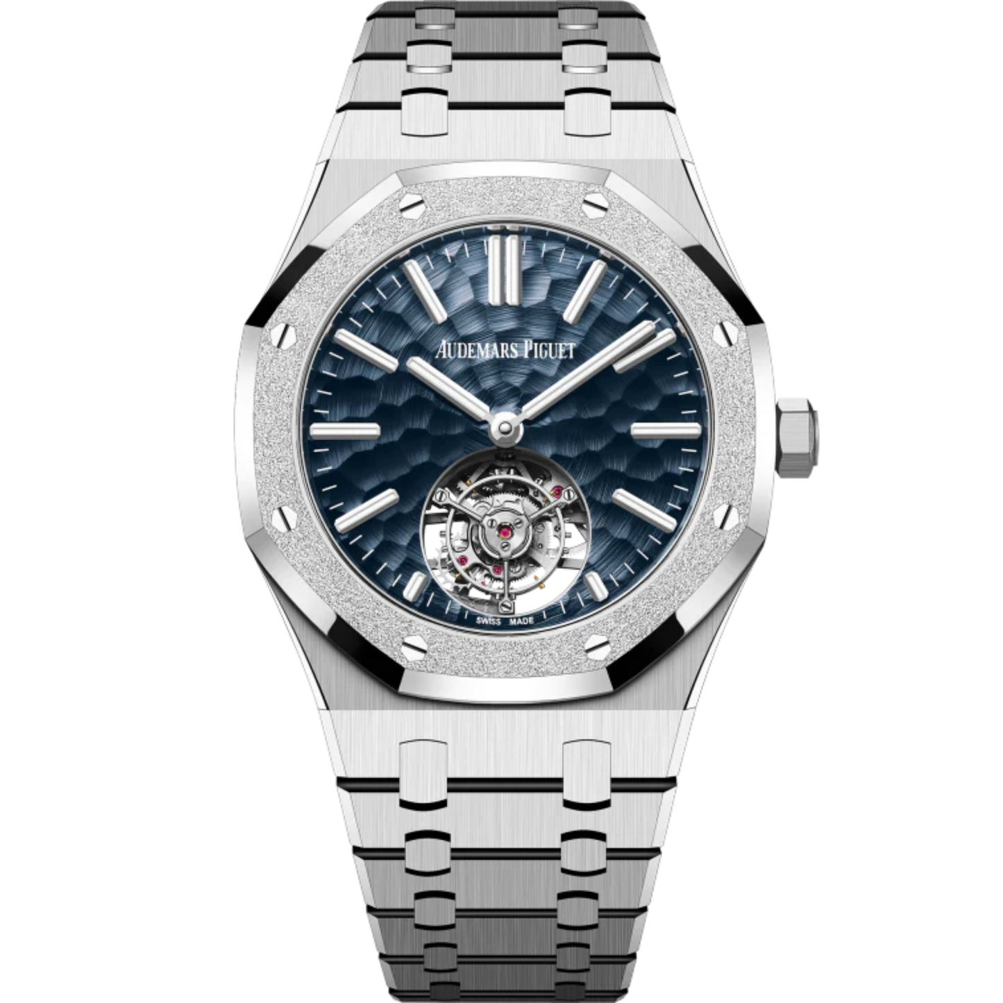 Royal Oak Selfwinding Flying Tourbillon 41MM 18-Carat White Gold Bracelet Blue Dimpled Dial 18-Carat White Gold Case