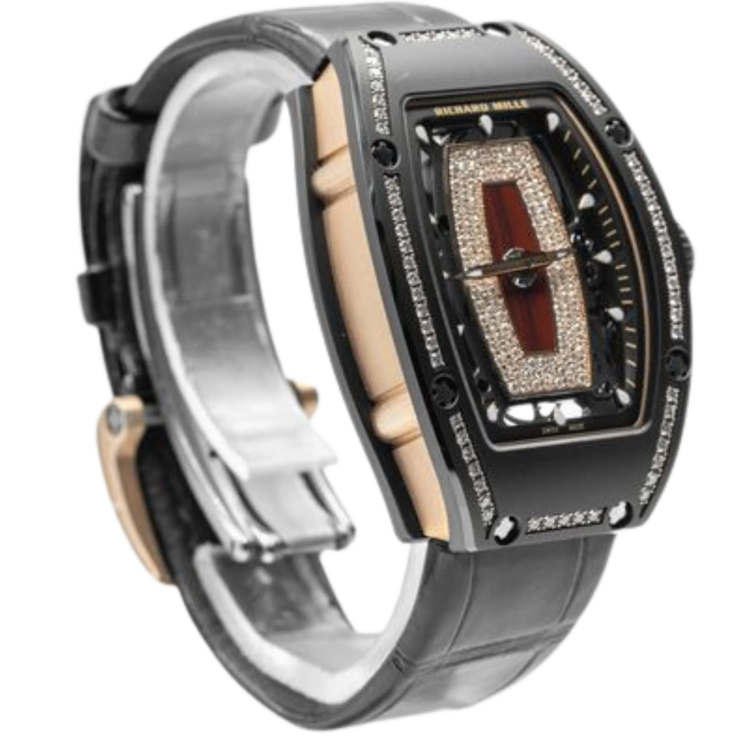 Richard Mille RM07 Black Ceramic Jasper Single Row Diamonds