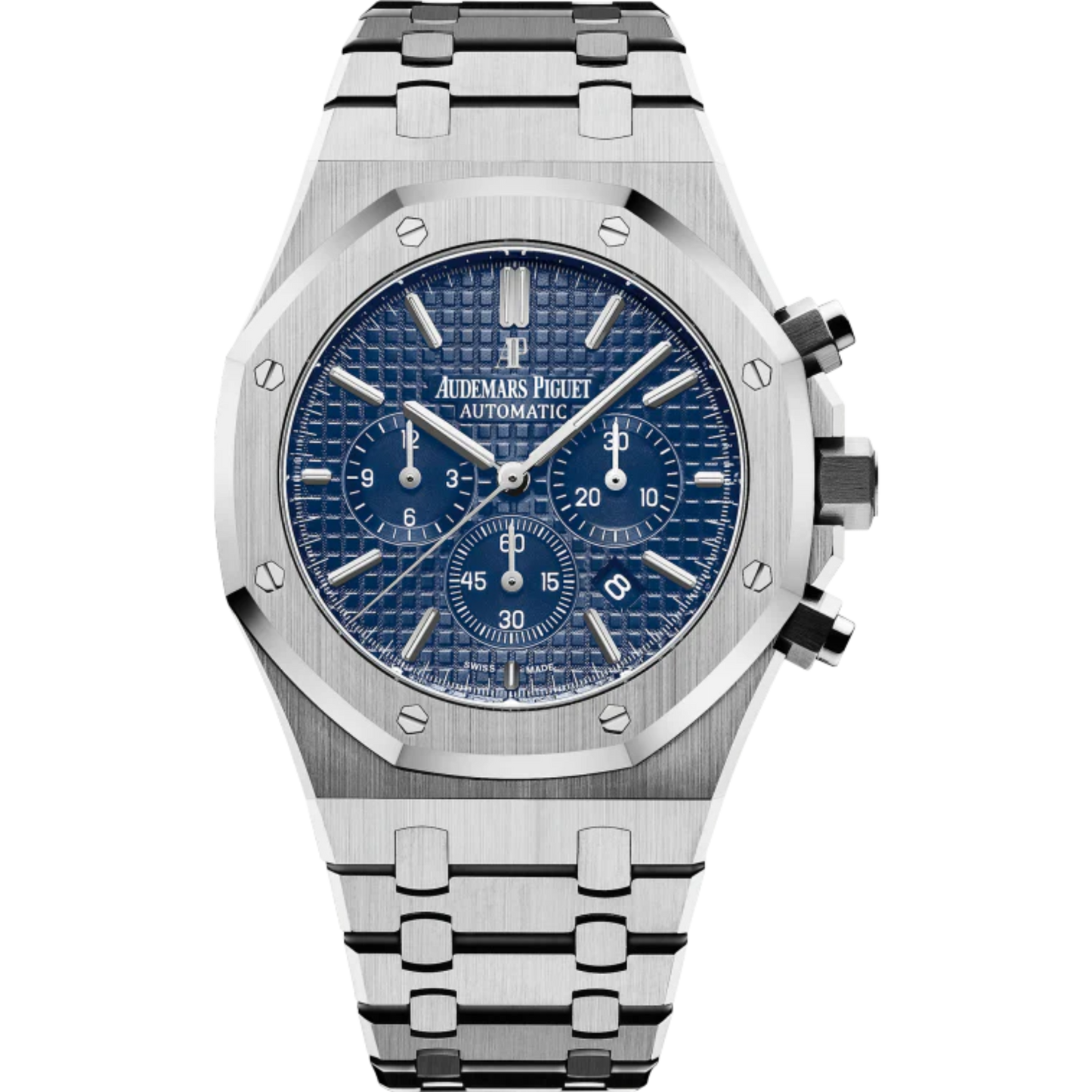Royal Oak Chronograph 41MM Stainless Steel Bracelet Blue Dial With Grande Tapisserie Pattern Stainless Steel Case