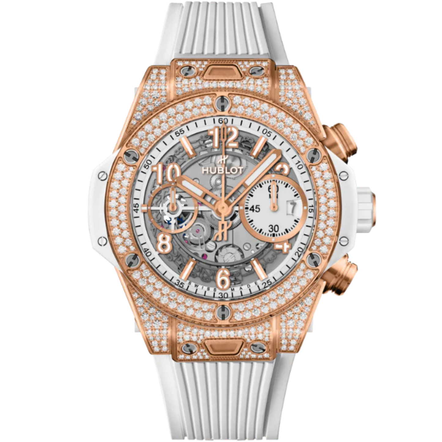 Big Bang 42mm UNICO KING GOLD WHITE PAVÉ