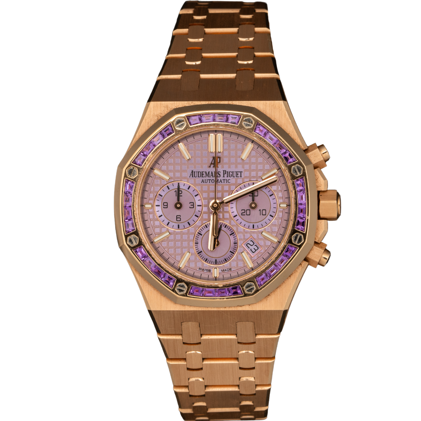 Audemars Piguet Royal Oak Chronograph Ref. 26319OR.AY.1256OR.01 38MM Rose Gold Amethyst Dial/Bezel