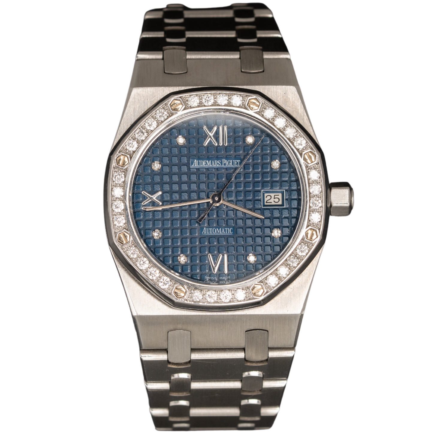 Audemars Piguet Royal Oak Ref. 15088ST.Z.0789ST.01 33MM Stainless Steel Blue Dial Diamond Markers/Diamond Bezel