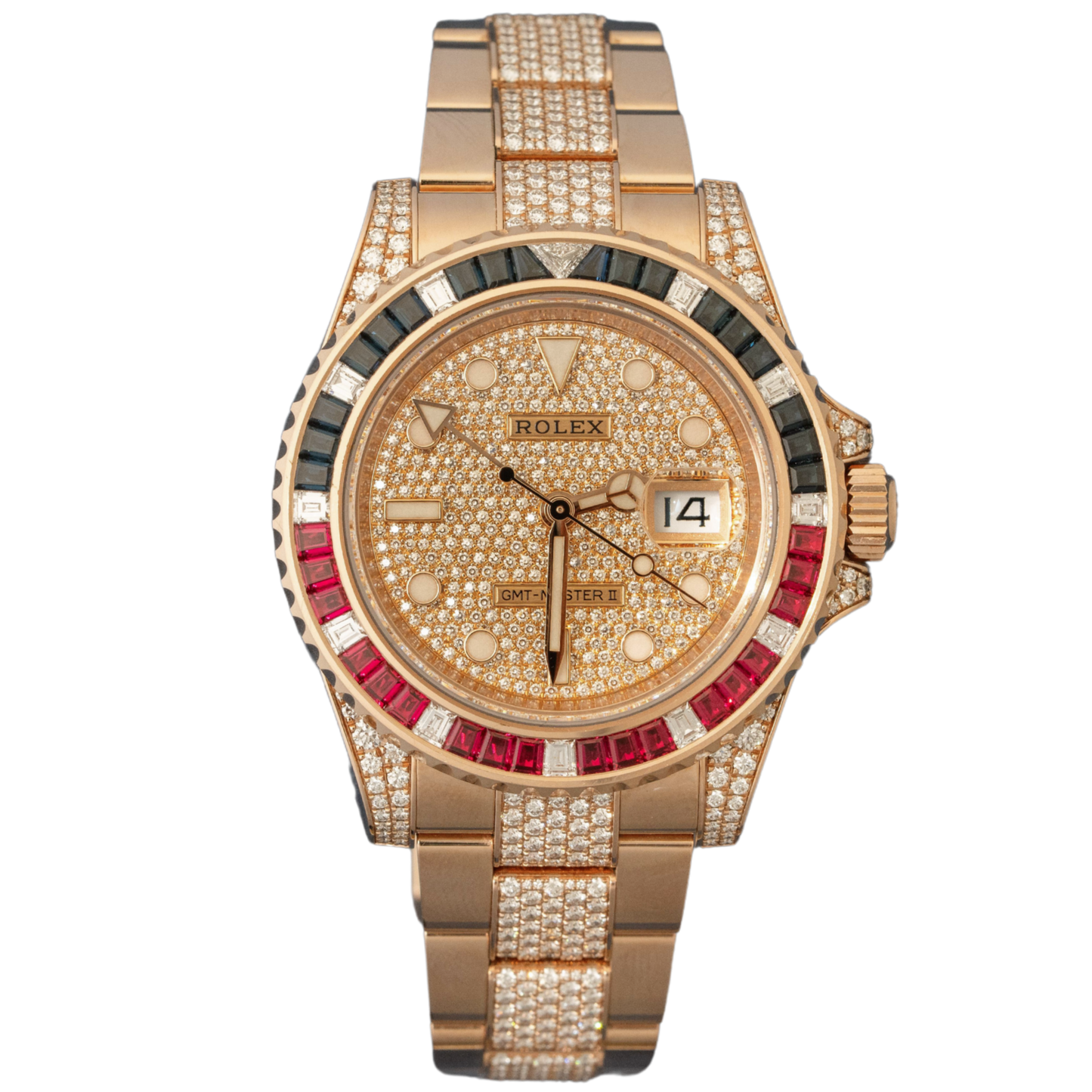 Rolex GMT Ref. 126755SARU Rose Gold Saru Full Pave