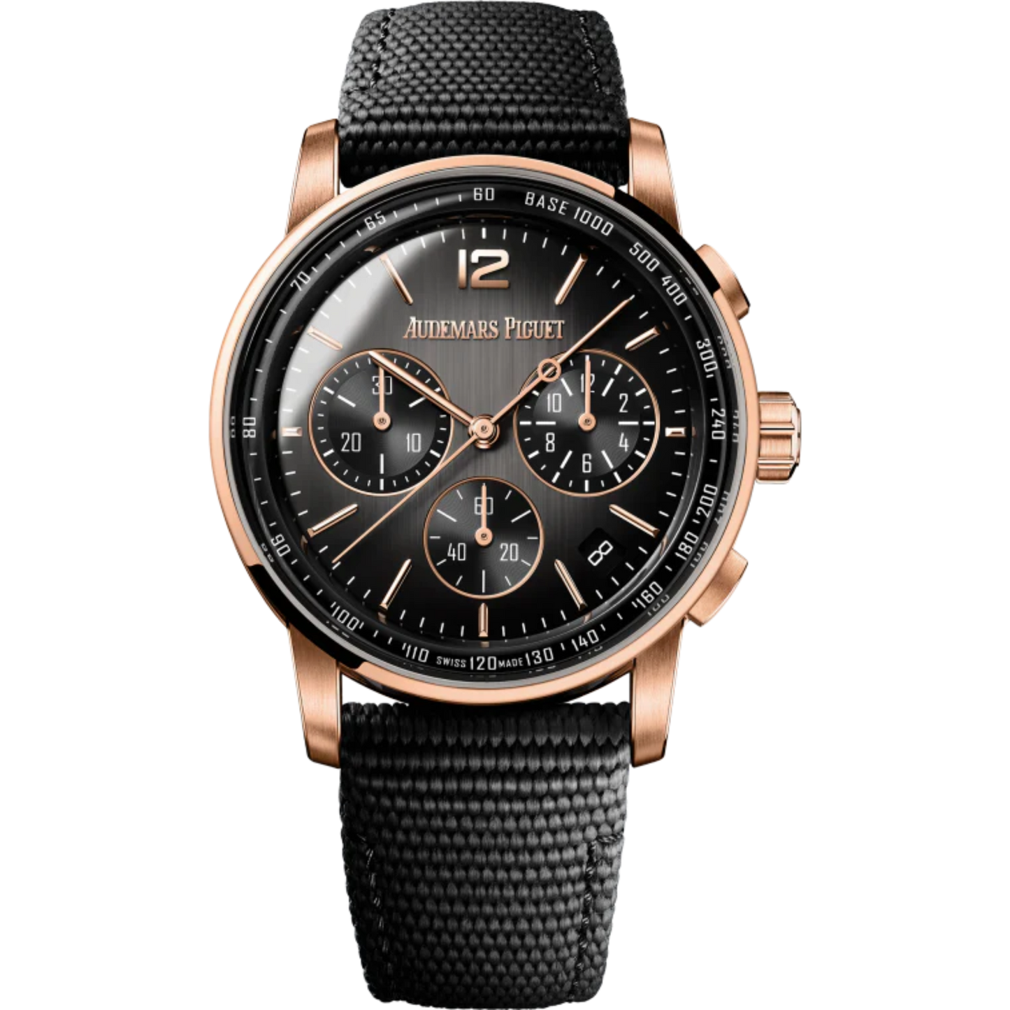 Code 11.59 by Audemars Piguet 41mm Black Rubber-Coated Strap Smoked Grey Dial 18-Carat Pink Gold Bezel