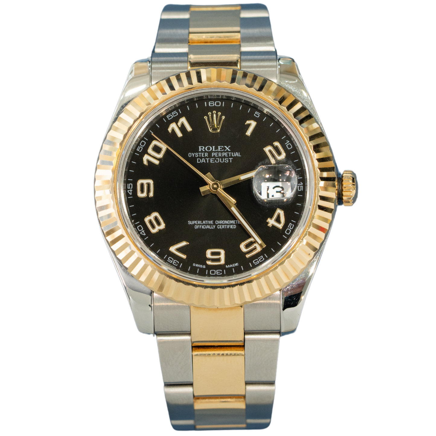Rolex Datejust Ref. 116333 41mm Two Tone SS/YG on Oyster Black Arabic Dial