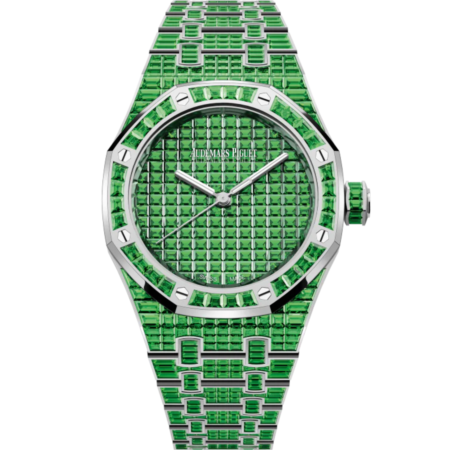 Royal Oak Selfwinding Tsavorite 50th Anniversary 37MM 18-Carat White Gold Bracelet 18-Carat White Gold Dial 18-Carat White Gold Case Set With Baguette-Cut Tsavorites