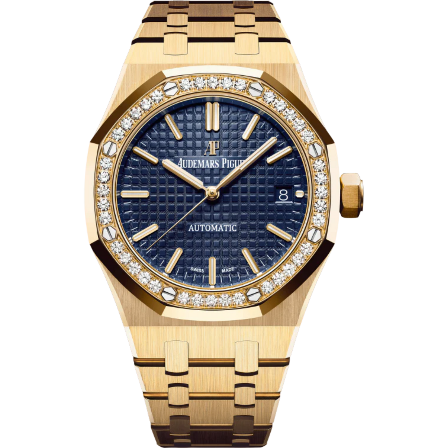 Royal Oak Selfwinding 37MM 18-Carat Yellow Gold Bracelet Blue Dial With Grande Tapisserie Pattern 18-Carat Yellow Gold Case Diamond-Set Bezel