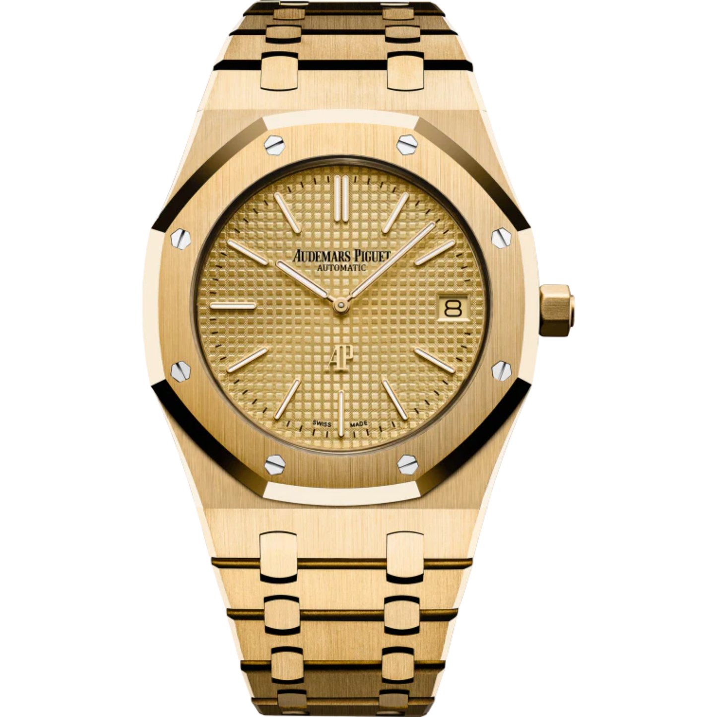Royal Oak Jumbo Extra-Thin 39MM 18-Carat Yellow Gold Bracelet Yellow-Gold Toned Dial With Petite Tapisserie Pattern 18-Carat Yellow Gold Case
