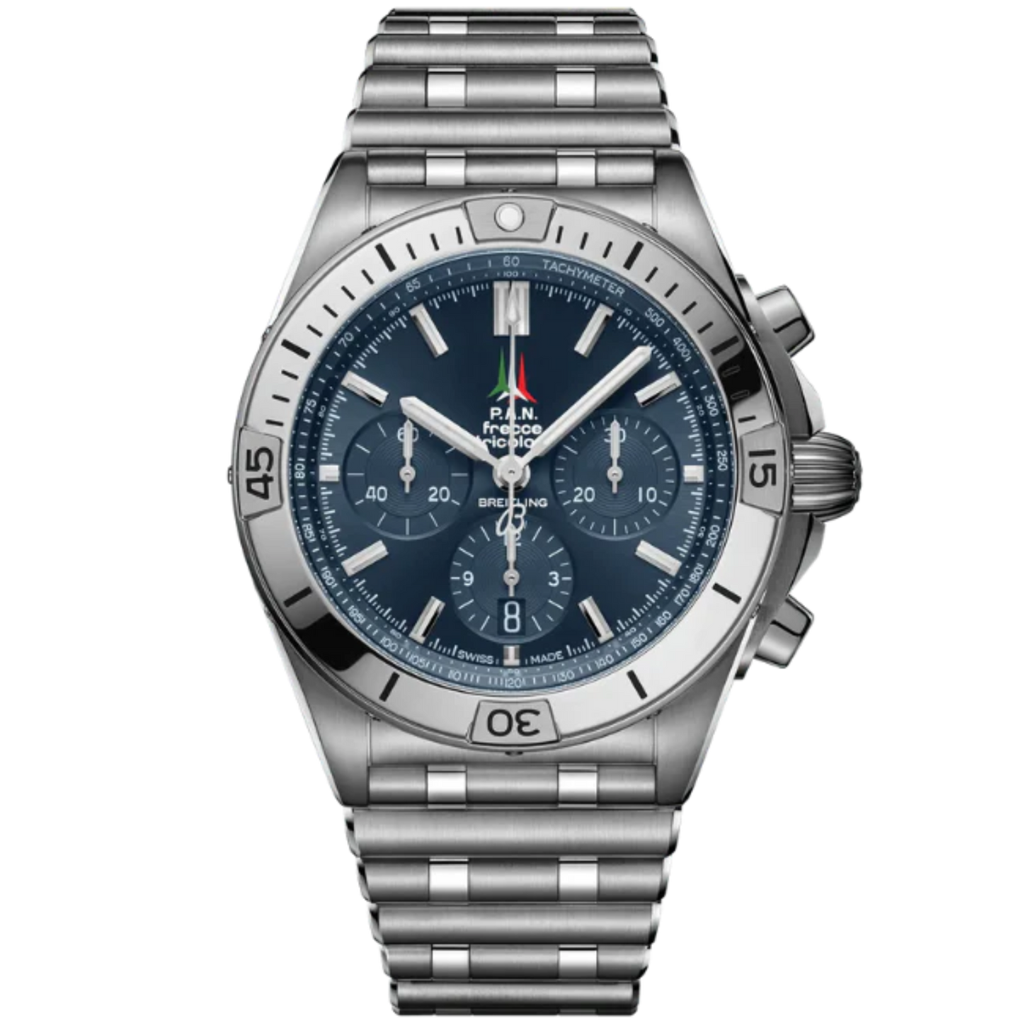 CHRONOMAT B01 FRECCE TRICOLORI 42 MM STAINLESS STEEL WITH BLUE DIAL