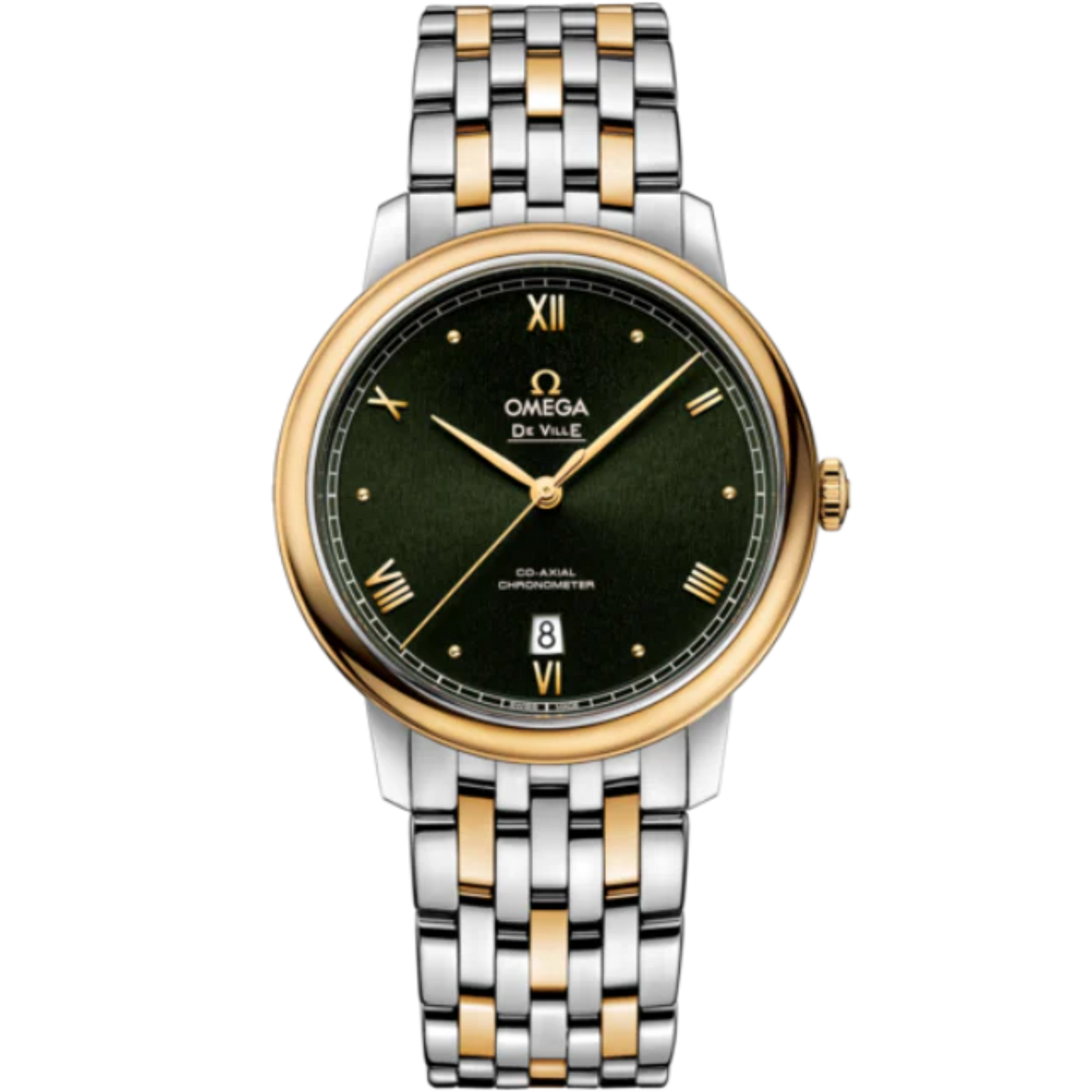 DE VILLE PRESTIGE 39 MM STAINLESS STEEL - YELLOW GOLD WITH GREEN DIAL