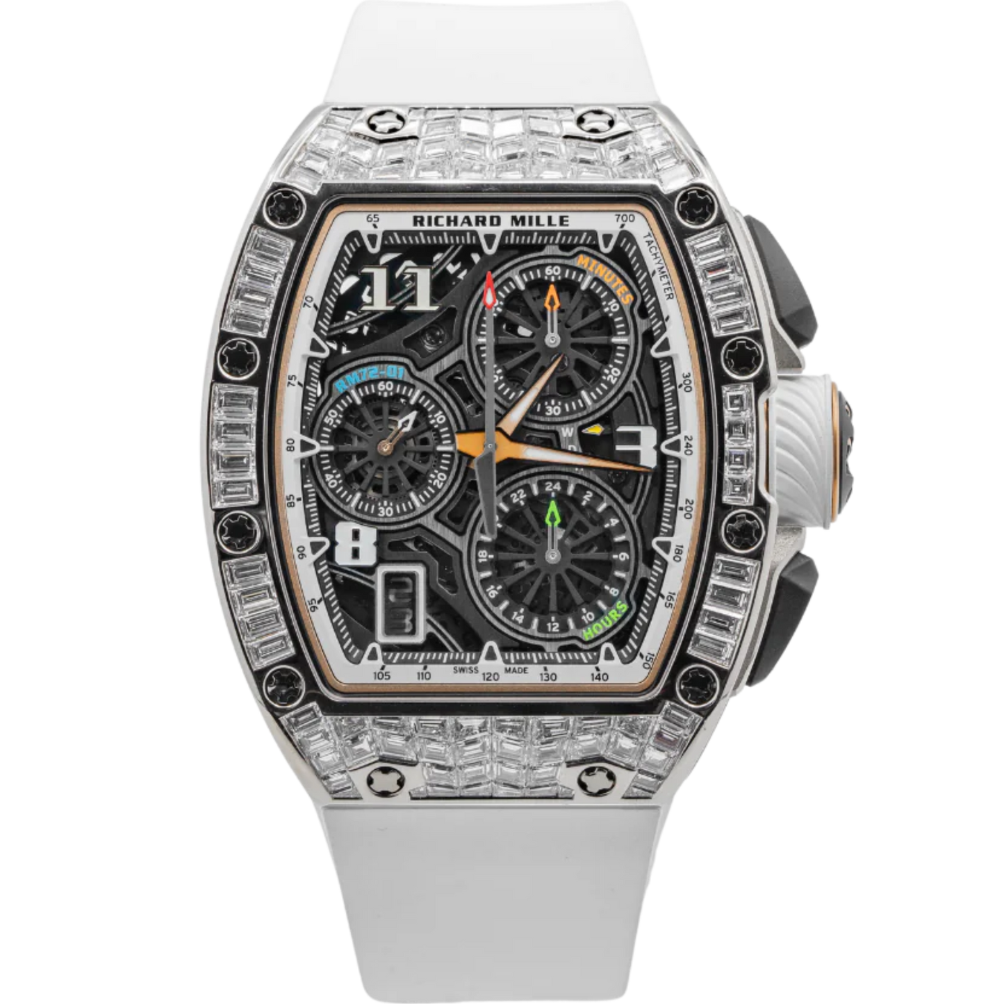 Richard Mille RM72-01 White Gold Full Baguette Factory Setting