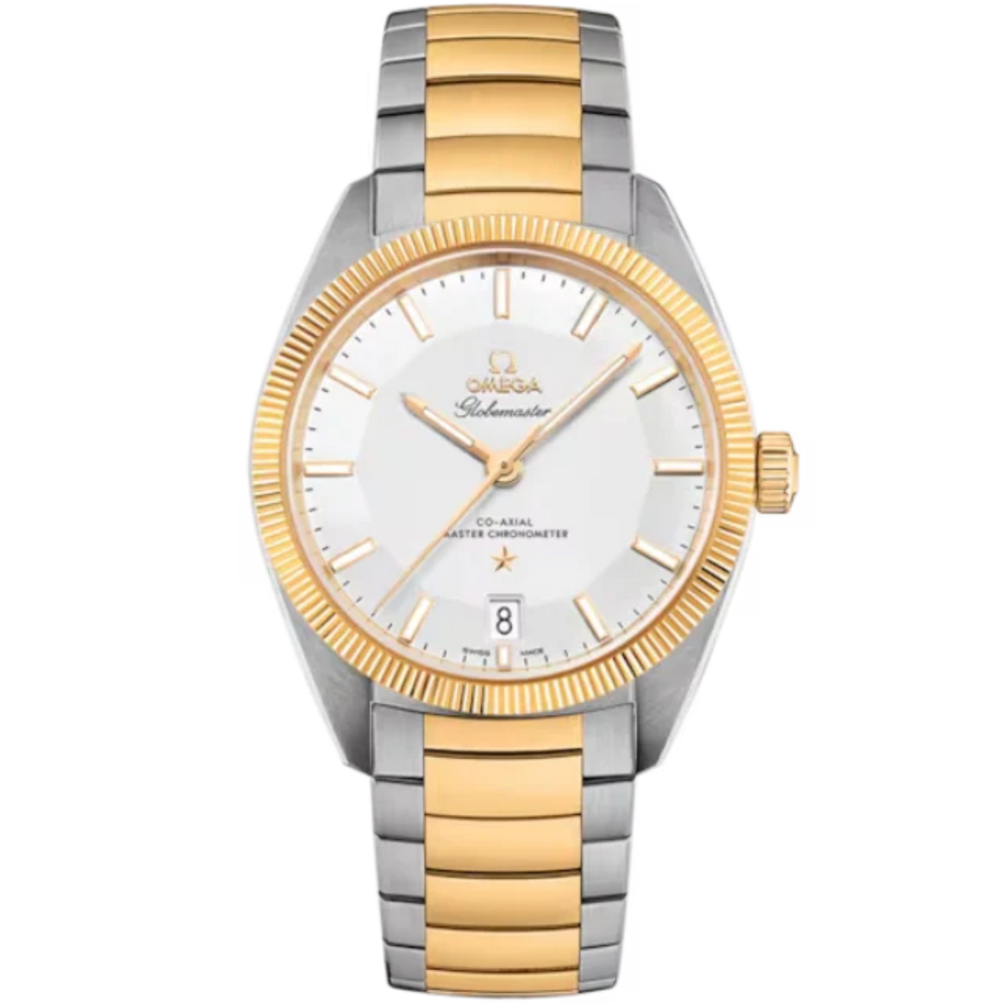 CONSTELLATION GLOBEMASTER 39 MM STAINLESS STEEL - YELLOW GOLD WITH SILVER DIAL