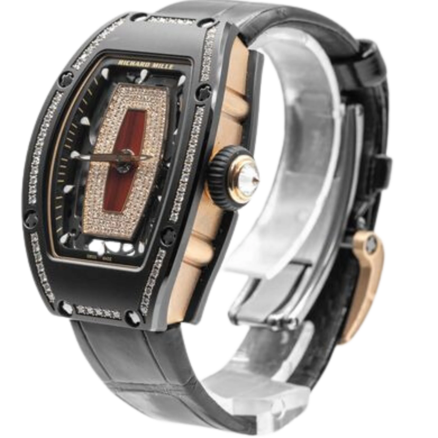 Richard Mille RM07 Black Ceramic Jasper Single Row Diamonds