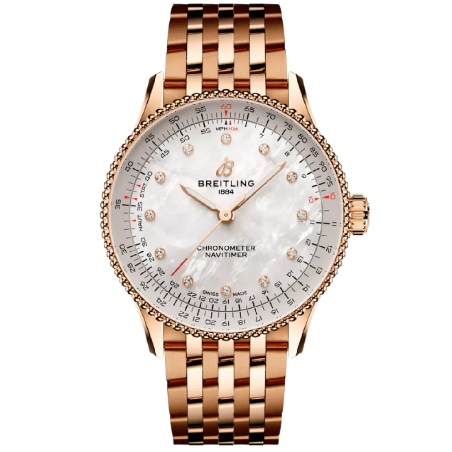 NAVITIMER AUTOMATIC 36 MM 18K ROSE GOLD WITH MOTHER OF PEARL DIAL