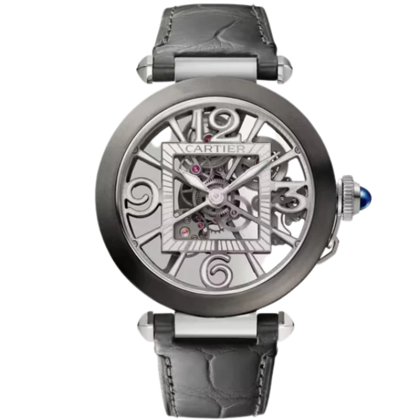 PASHA DE CARTIER SKELETON 41 MM BLACK ADLC STEEL