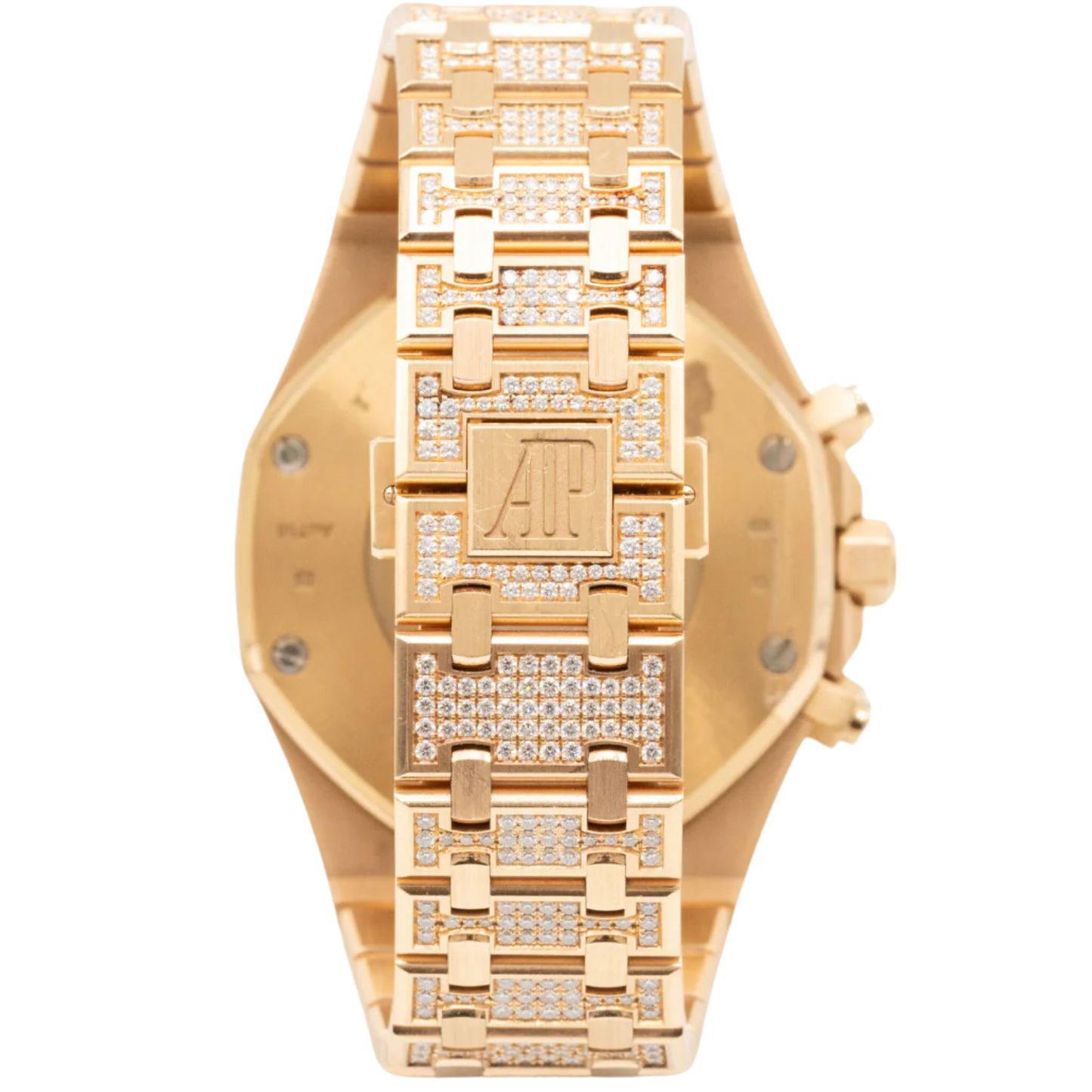 Royal Oak Chronograph 41MM 18-Carat Pink Gold Bracelet Set With Diamonds Diamond-Paved Dial 18-Carat Pink Gold Case Entirely Set With Diamonds