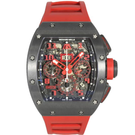 RM 011 Automatic Red Rubber Strap Marcus Edition Titanium Case