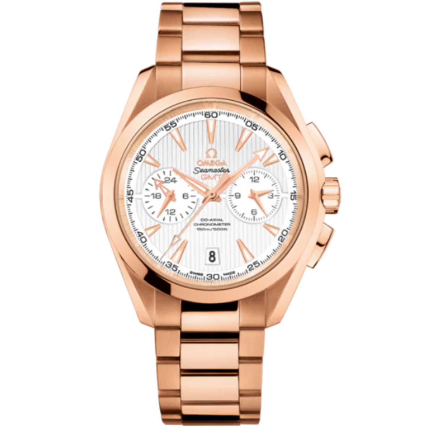 SEAMASTER AQUA TERRA 150M GMT 43 MM RED GOLD WITH SILVER DIAL