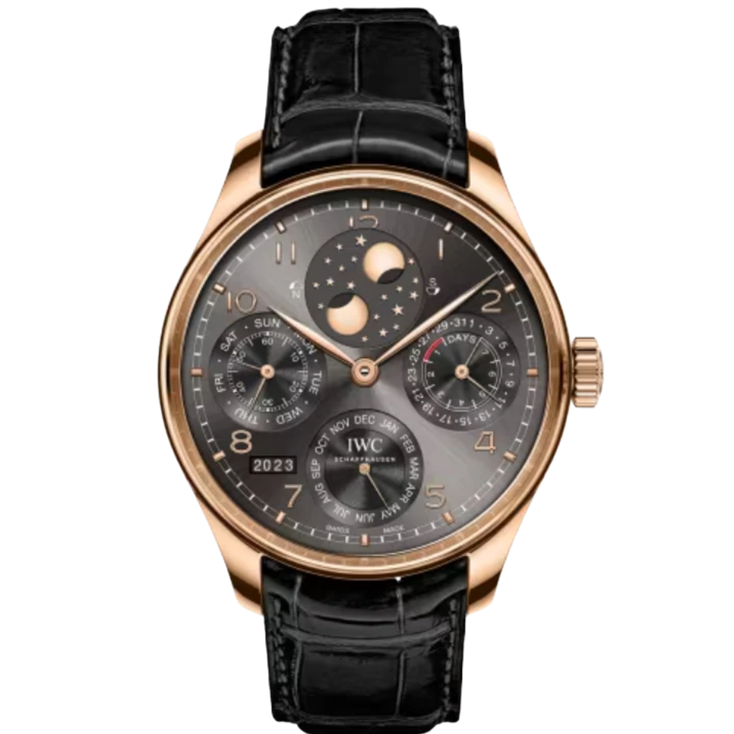 PORTUGIESER PERPETUAL CALENDAR 44 MM GOLD WITH GRAY DIAL