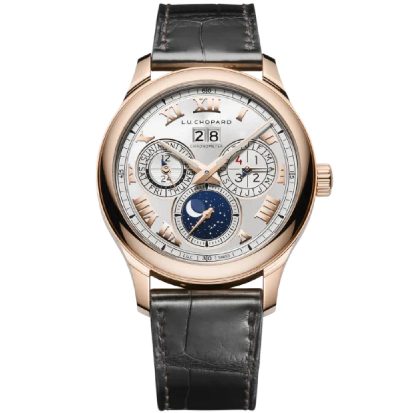 L.U.C LUNAR ONE 43 MM ETHICAL ROSE GOLD WITH SILVER DIAL